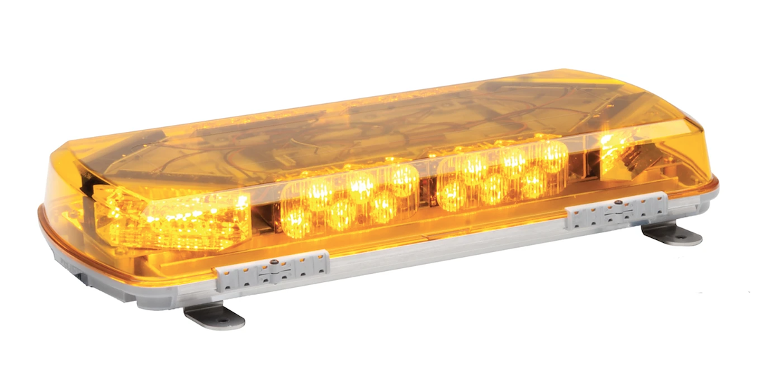 Whelen Warning Light, Mini Century ™, 16 Inch Length X 7-3/4 Inch Width X 2-3/8 Inch Height, Mini Bar, Permanent Mount, LED – MC16PCA