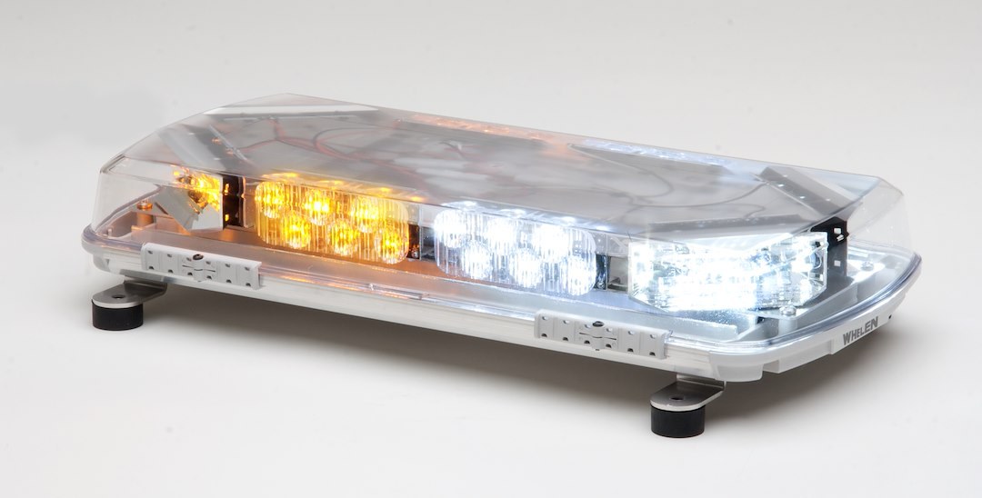 Whelen Warning Light, Mini Century ™, 16 Inch Length X 7-1/2 Inch Width X 2-1/2 Inch Height, Mini Bar, Permanent Mount, LED, Clear Lens – MC16PF