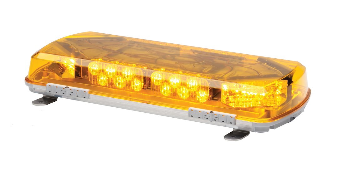 Whelen Warning Light, Mini Century ™, 16 Inch Length X 7-1/2 Inch Width X 2-1/2 Inch Height, Mini Bar, Stud Mount, LED, Amber Lens – MC16SA