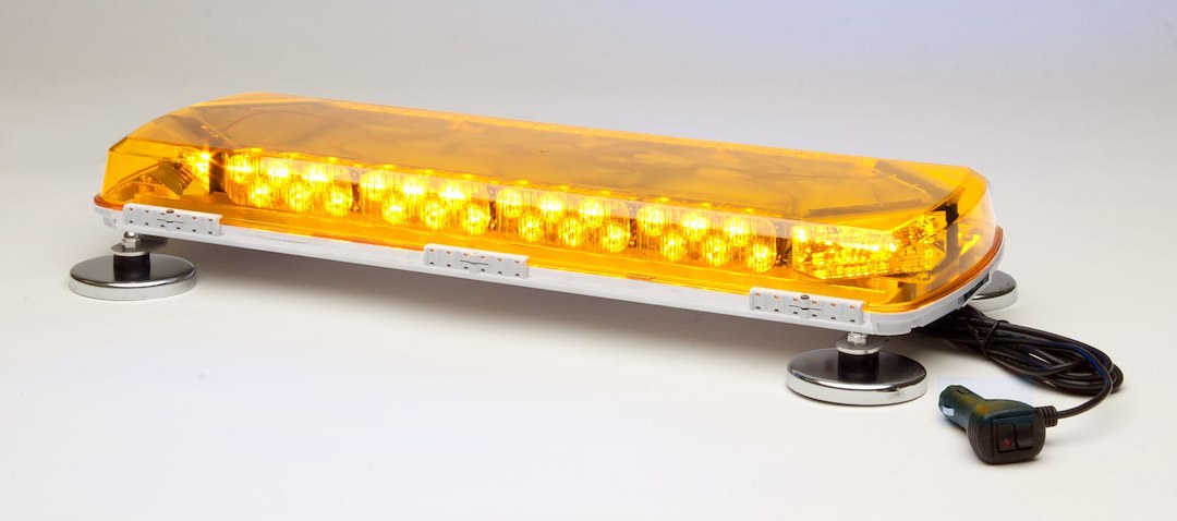 Whelen Warning Light, Mini Century ™, 23 Inch Length X 7-1/2 Inch Width X 2-1/2 Inch Height, Mini Bar, Magnetic Mount, LED, Clear Lens – MC23MF