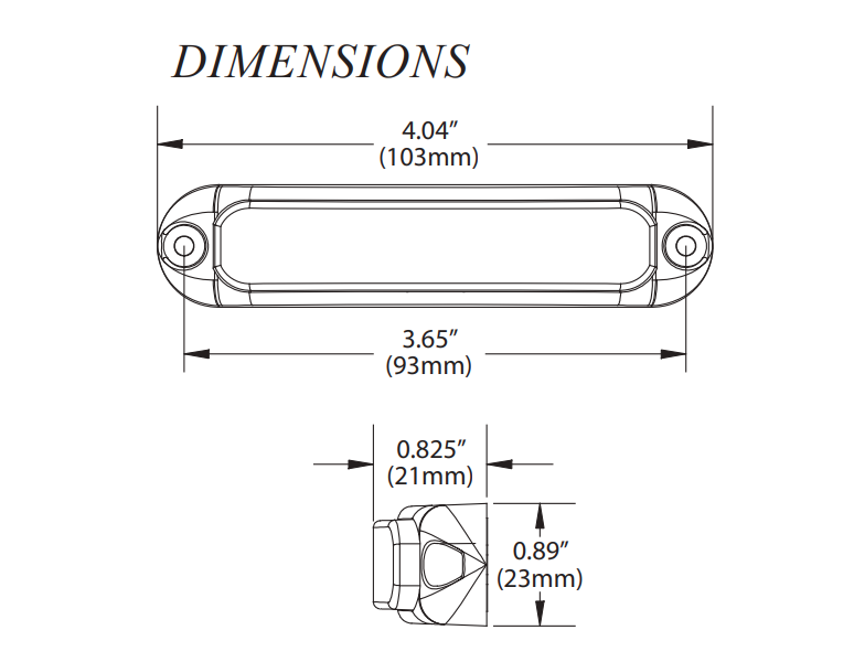 Whelen Warning Light, Micron™, 4.04 Inch Length X 0.83 Inch Width X 0.89 Inch Height, Mini Bar, Surface Mount with Screw-On, LED, Clear Lens – MCRNSC