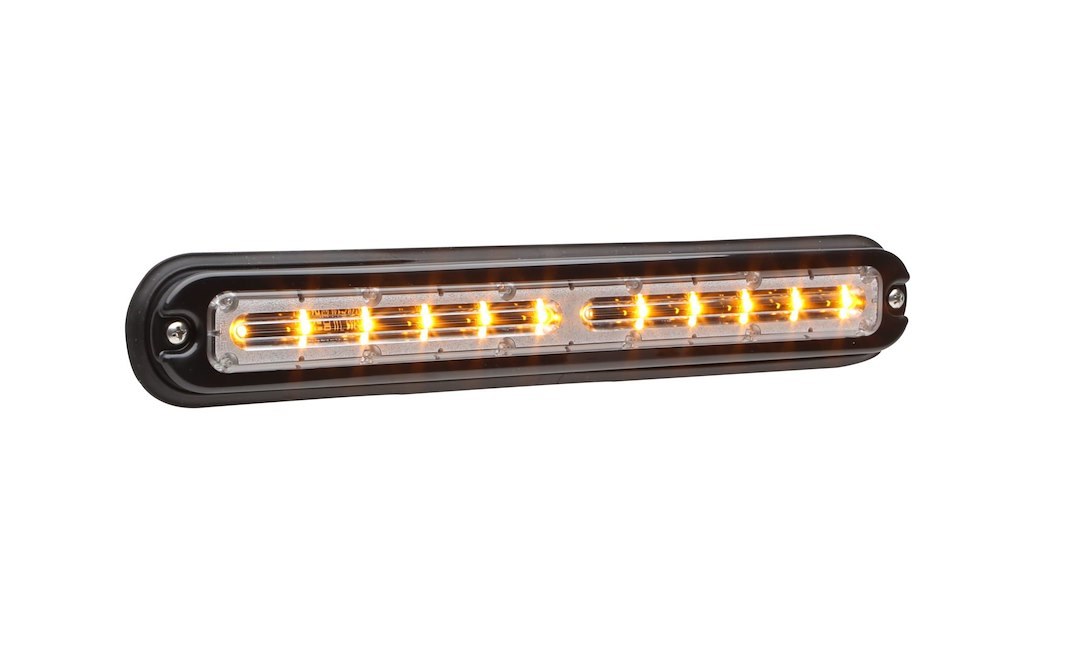 Whelen Warning Light, Strip-Lite™, 11.11 Inch Length X 1.68 Inch Width X 0.53 Inch Height, Surface Mount, LED, Clear Lens, Amber Light – PSA01FCR
