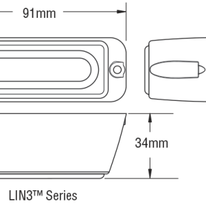 Whelen Warning Light, LIN3 ™ Series, 3-1/2 Length X 1-1/4 Width X 1.125 Inch Height, Horizontal Surface Mount, Directional LED – RSA02ZCR