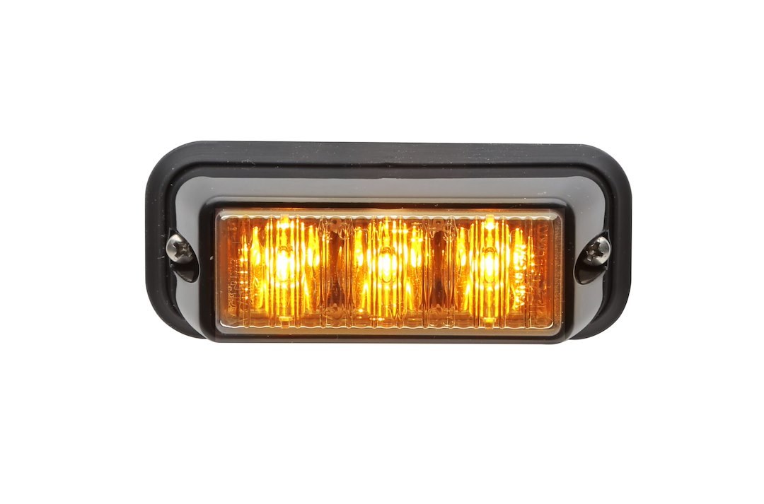 Whelen Warning Light, TIR3 ™ Series, 3-1/2 Length X 1-1/4 Width X 1.125 Inch Height, Horizontal Surface Mount, Directional LED, Amber Lens – RSA03ZCR