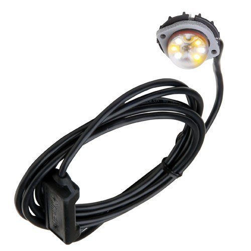 Whelen Warning Light, Vertex™, 1.625 Inch Diameter X 1 Inch Height, Full Bar, Surface Mount, LED, Clear Lens, 25 Light Pattern, Amber/ White – VTX9F