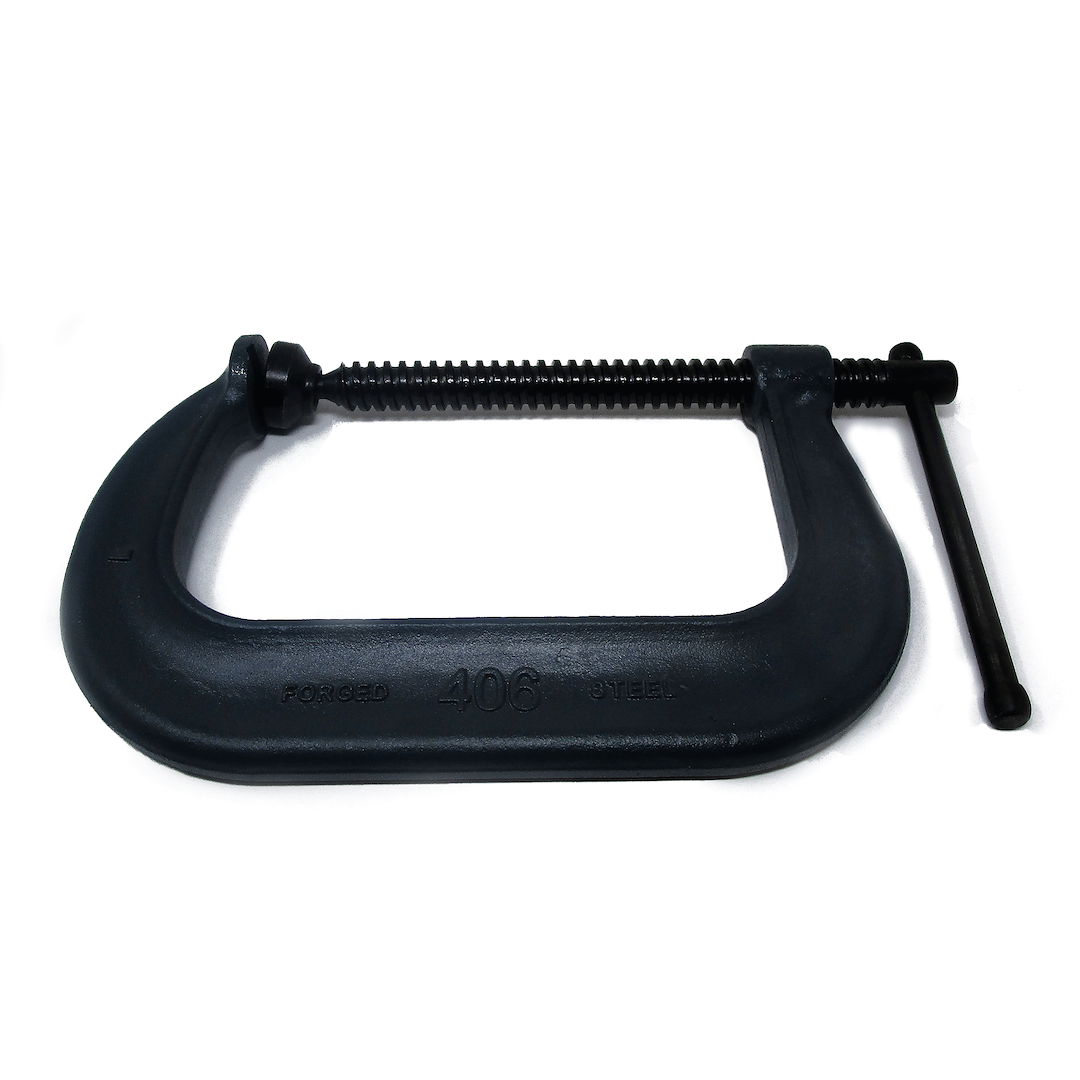 Wilton Tools C Clamp, 0 – 6-1/16 Inch Jaw Width, Deep Throat, 4-1/16 Inch Throat Depth, Oxide Coated, Black Steel, Without Swivel Pad – 14256