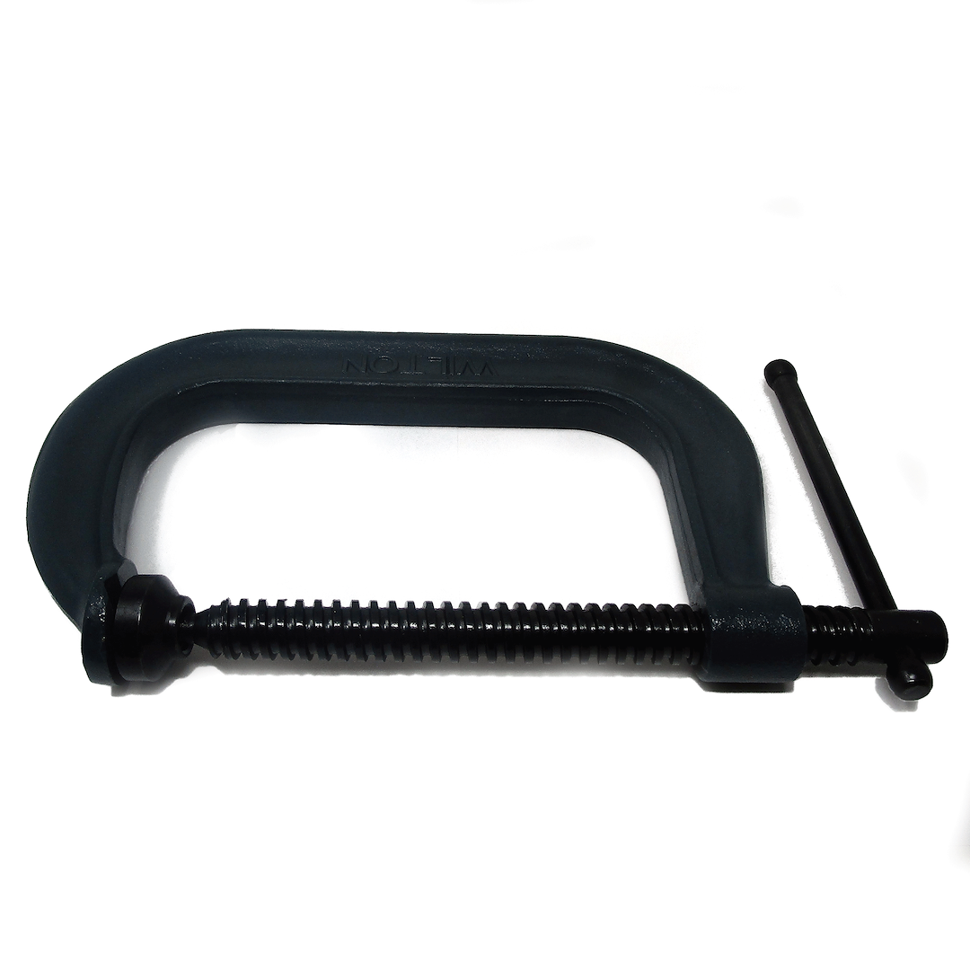 Wilton Tools C Clamp, 0 – 6-1/16 Inch Jaw Width, Deep Throat, 4-1/16 Inch Throat Depth, Oxide Coated, Black Steel, Without Swivel Pad – 14256