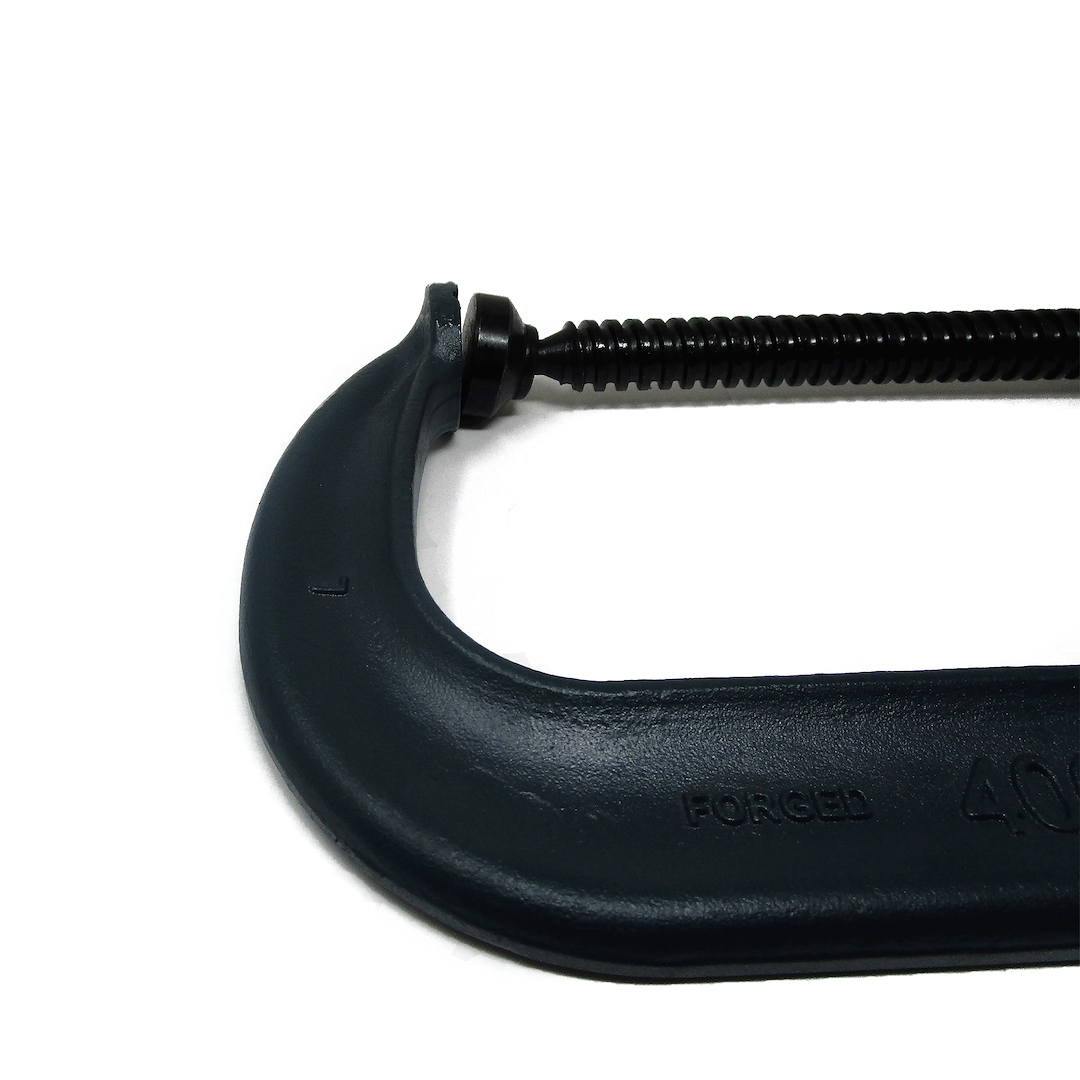 Wilton Tools C Clamp, 0 – 6-1/16 Inch Jaw Width, Deep Throat, 4-1/16 Inch Throat Depth, Oxide Coated, Black Steel, Without Swivel Pad – 14256