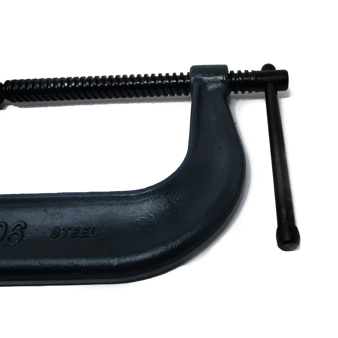 Wilton Tools C Clamp, 0 – 6-1/16 Inch Jaw Width, Deep Throat, 4-1/16 Inch Throat Depth, Oxide Coated, Black Steel, Without Swivel Pad – 14256