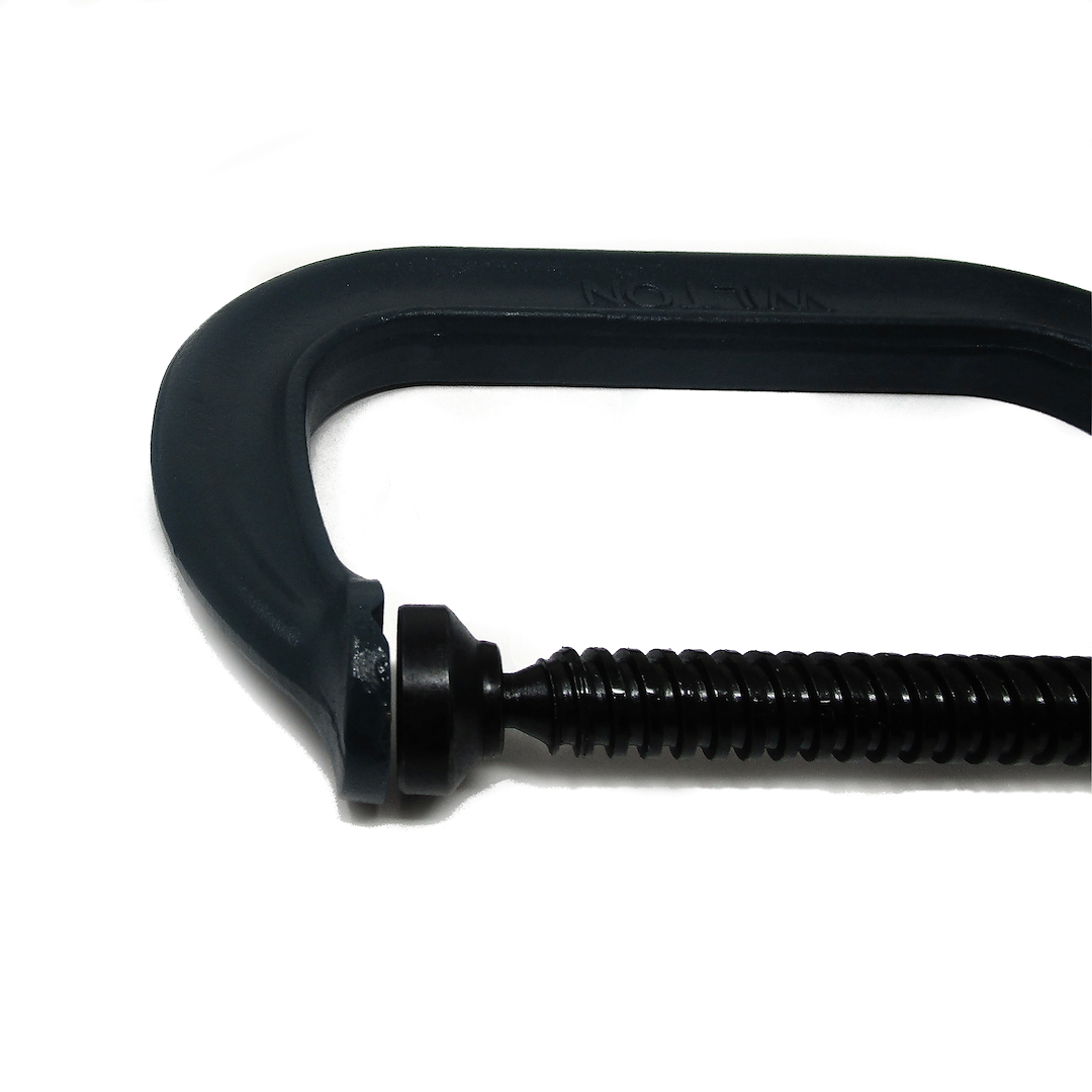 Wilton Tools C Clamp, 0 – 6-1/16 Inch Jaw Width, Deep Throat, 4-1/16 Inch Throat Depth, Oxide Coated, Black Steel, Without Swivel Pad – 14256
