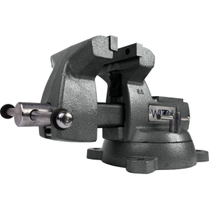 Wilton Tools Vise, Mechanics, Bolts to Work Bench, 5-1/4 Inch Jaw Opening, 6 Inch Jaw Width, 4-1/8 Inch Throat Depth, 360 Degree Swivel Base – 21500