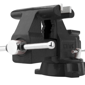 Wilton Tools Vise, Utility, Bolts to Work Bench, 6 Inch Jaw Opening, 6-1/2 Inch Jaw Width, 180 Degree Swivel Base, Without Anvil, Black – 50006