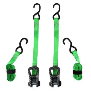 Winston Prod Tie Down Strap, Ratchet Strap, Carbonx, 10 Foot Length, 3000 Pound Load Capacity, With Ratchet, Set of 2 – 238