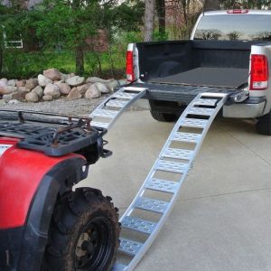 Winston Prod Bed Ramp, Cargosmart, 12 Inch Width X 90 Inch Length, Rated for 1500 Pounds, Aluminum, S-Curve, Folding, Set of 2 – 3018