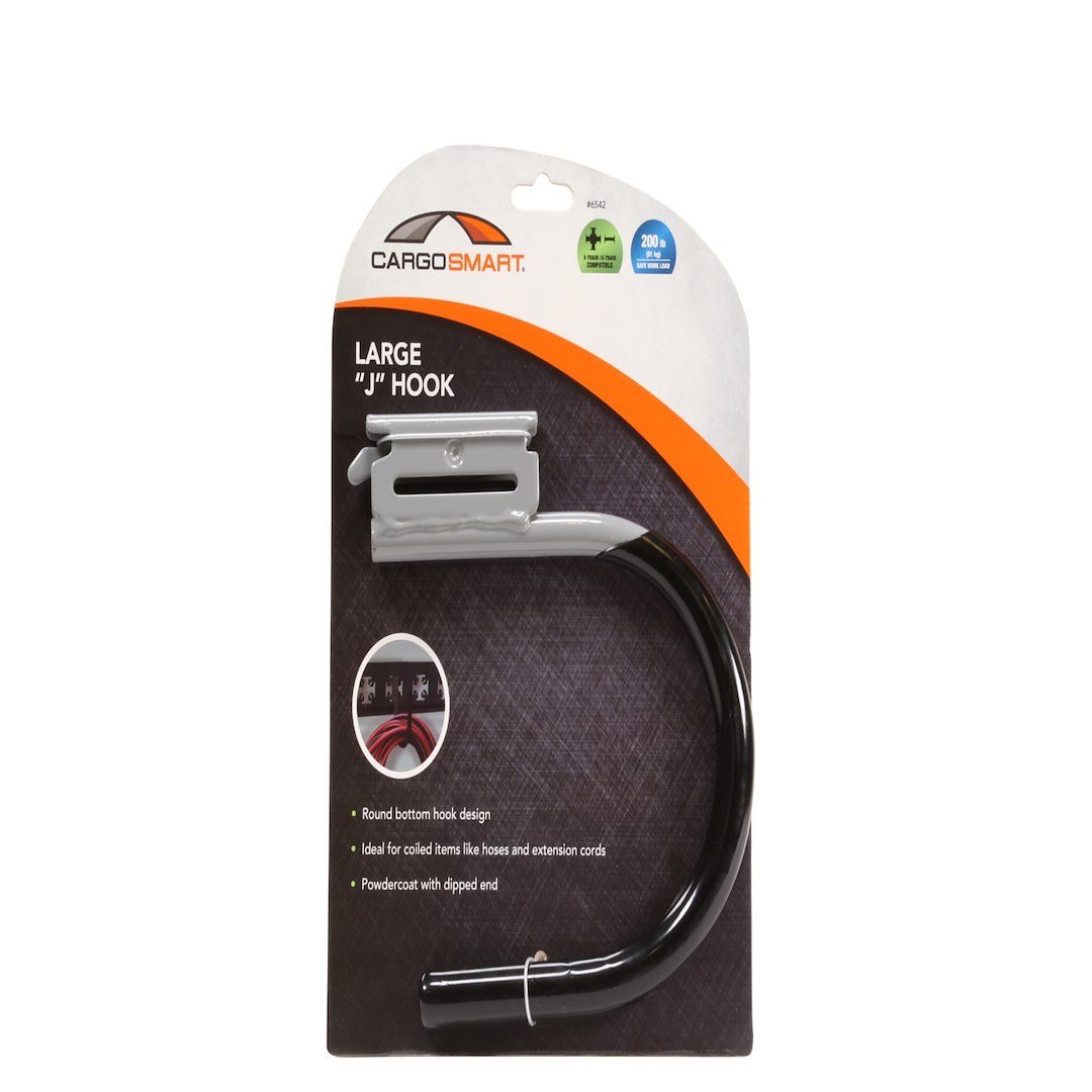 Winston Prod Multi Purpose Hook, Cargosmart, J Hook for AN E-Track or Cargosmart X-Track System, Gray, Steel, Single – 6542