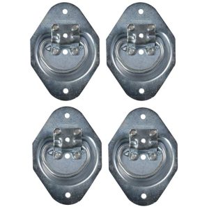 Winston Prod D-Ring, Cargosmart, 1/4 Inch Diameter, 1500 Pound Capacity, Zinc Plated, Steel, Set of 4 – 817