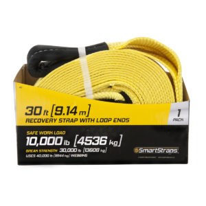 Winston Prod Recovery Strap, Smartstraps, 30 Foot Length X 4 Inch Width, Rated to 30000, Yellow, With Loop Ends, Single – 833