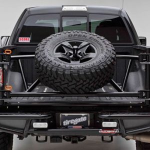 Wilco Offroa Spare Tire Carrier, Tiregate®, Replaces Factory Tailgate, Angled, Holds Upto 40 Inch Tire, Black, Powder Coated – TY90008-PR
