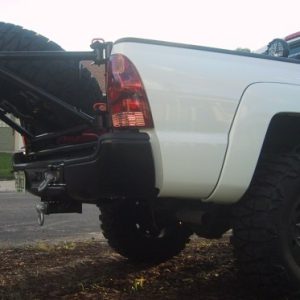 Wilco Offroa Spare Tire Carrier, Tiregate®, Replaces Factory Tailgate, Angled, Holds Upto 40 Inch Tire, Black, Powder Coated – TY90032-PR