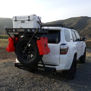 Wilco Offroa Spare Tire Carrier, Hitchgate™ Max, 2 Inch Receiver Hitch Mount, Holds Upto 40 Inch Tire, Black, Universal – UHG31931