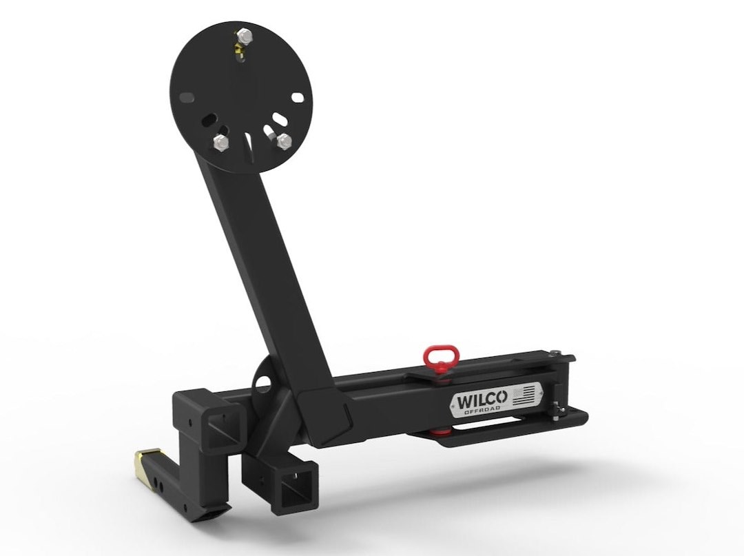 Wilco Offroa Spare Tire Carrier, Hitchgate Switch, 2 Inch Receiver Hitch Mount, Holds Up to 37 Inch Tire, Black, Universal – UHG4100