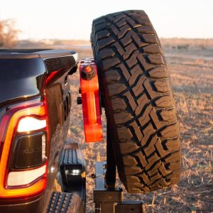 Wilco Offroa Spare Tire Carrier, Hitchgate Switch, 2 Inch Receiver Hitch Mount, Holds Up to 37 Inch Tire, Black, Universal – UHG4100