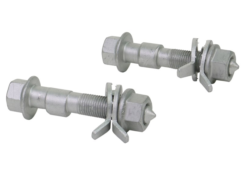 Whiteline Alignment Cam Bolt Kit, Plus 1.5 Degrees, 2 Eccentric Bolts/ 2 Tab Washers/ 2 Lock Nuts – KCA416