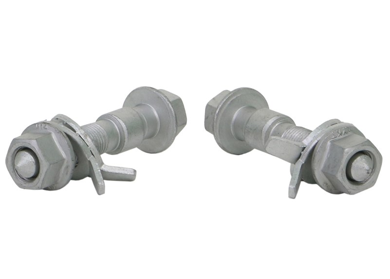 Whiteline Alignment Cam Bolt Kit, Plus 1.5 Degrees, 2 Eccentric Bolts/ 2 Tab Washers/ 2 Lock Nuts – KCA416