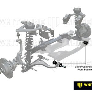 Whiteline Control Arm Bushing, Adds + 2 Degree Caster, Black/ Silver, Synthetic Elastomer, With Two Shell Bushings – KCA496