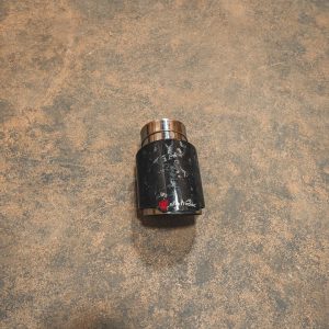 Whiteline Exhaust Tail Pipe Tip, 2-1/2 Inch Inlet Diameter, 3-1/2 Inch Outlet Diameter, T304 Stainless Steel, Forged Carbon Fiber Tip, Round – KLC163