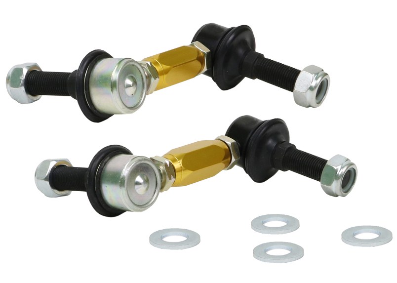 Whiteline Stabilizer Bar Link Kit, Yellow, With Black Bushings – KLC180-090