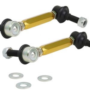 Whiteline Stabilizer Bar Link Kit, Yellow, 12 Millimeter Stud, 135-160 Millimeter Adjustment Range, With Black Bushings – KLC180-135