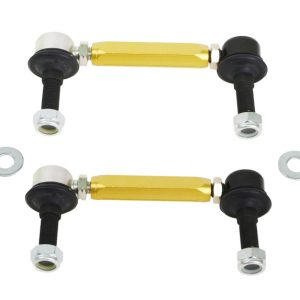 Whiteline Stabilizer Bar Link Kit, Yellow, 12 Millimeter Stud, 135-160 Millimeter Adjustment Range, With Black Bushings – KLC180-135
