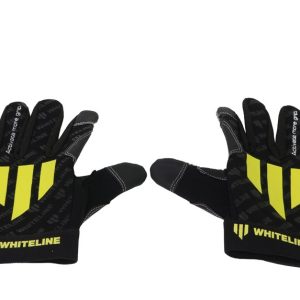 Whiteline Gloves, Mechanics Gloves, One Size Fits All, Black with Yellow Whiteline Logos – KWM014