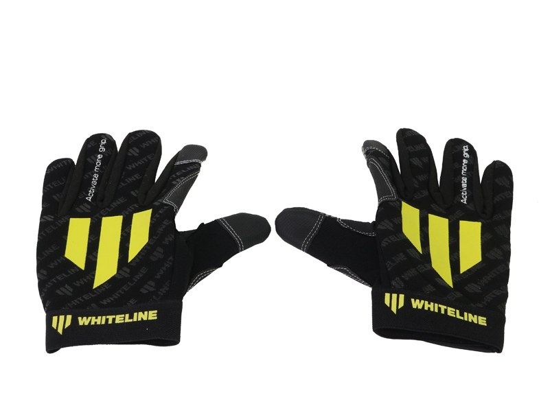 Whiteline Gloves, Mechanics Gloves, One Size Fits All, Black with Yellow Whiteline Logos – KWM014