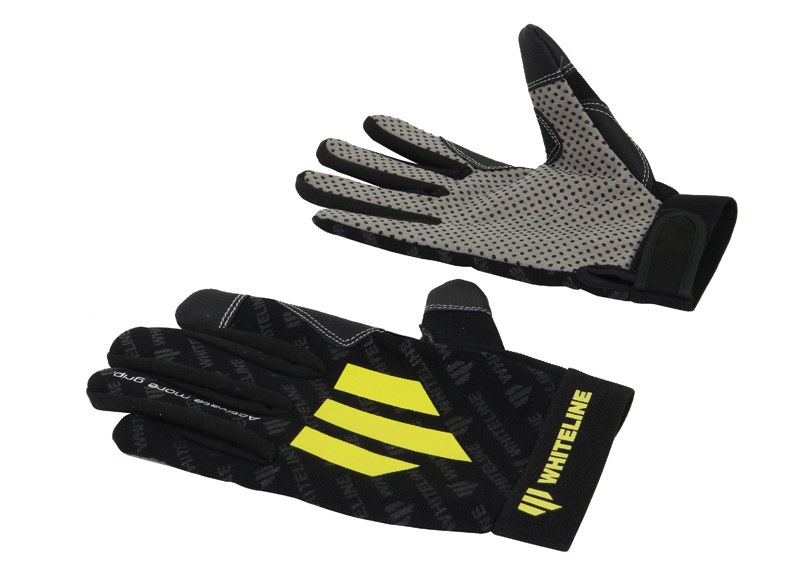 Whiteline Gloves, Mechanics Gloves, One Size Fits All, Black with Yellow Whiteline Logos – KWM014