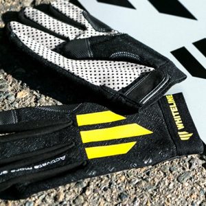 Whiteline Gloves, Mechanics Gloves, One Size Fits All, Black with Yellow Whiteline Logos – KWM014