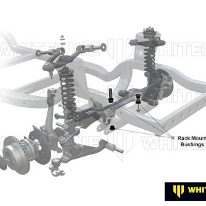 Whiteline Rack and Pinion Mount Bushing, Black/ Silver, With Five Bushings and Two Tubes – W13391