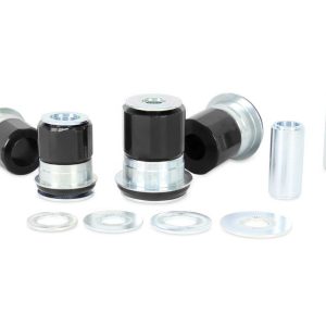Whiteline Control Arm Bushing, Black/ Silver, Polyurethane, Set of 4, With Four Tubes/ Eight Washers – W53522