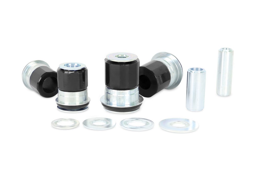 Whiteline Control Arm Bushing, Black/ Silver, Polyurethane, Set of 4, With Four Tubes/ Eight Washers – W53522