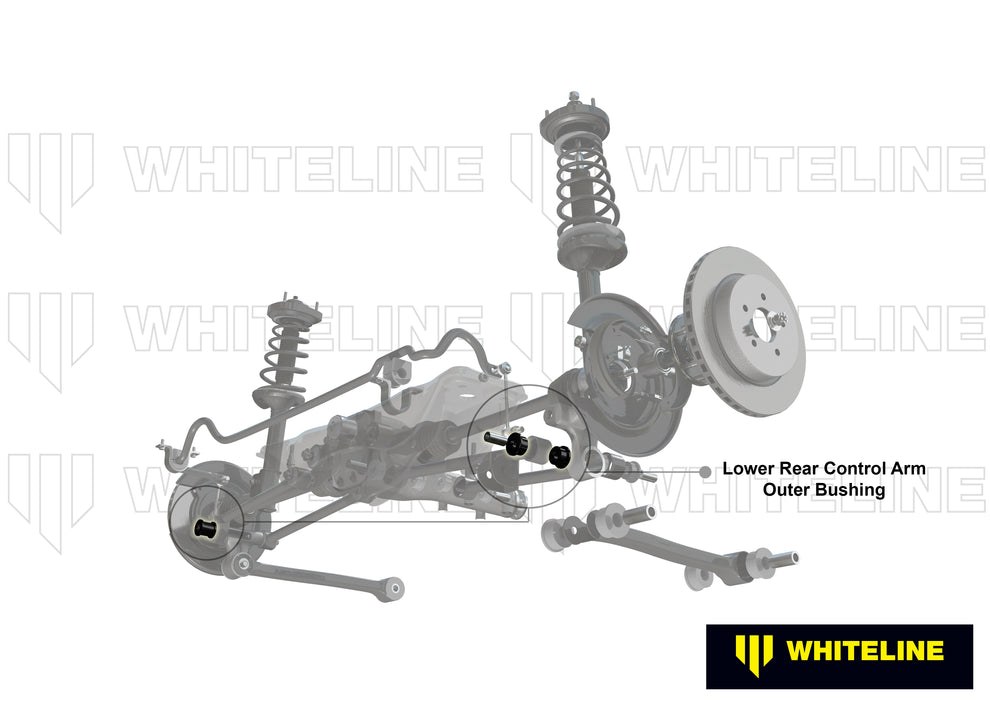 Whiteline Control Arm Bushing, Black, Synthetic Elastomer, With Four Bushings and Two Tubes – W63561