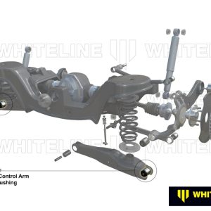 Whiteline Control Arm Bushing, Black/ Silver, Synthetic Elastomer, With Two Shell Bushings and Two Tubes – W63597