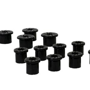 Whiteline Leaf Spring Shackle Bushing, Black, Polyurethane, Set of 12, With Tube – W73469