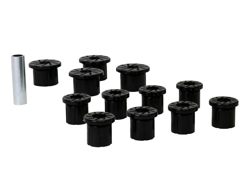 Whiteline Leaf Spring Shackle Bushing, Black, Polyurethane, Set of 12, With Tube – W73469