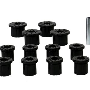 Whiteline Leaf Spring Shackle Bushing, Black, Polyurethane, Set of 12, With Tube – W73469