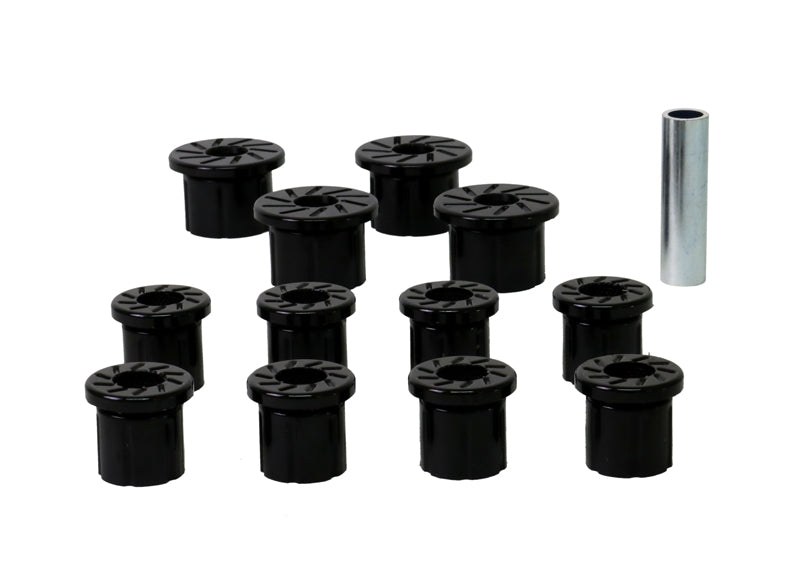 Whiteline Leaf Spring Shackle Bushing, Black, Polyurethane, Set of 12, With Tube – W73469