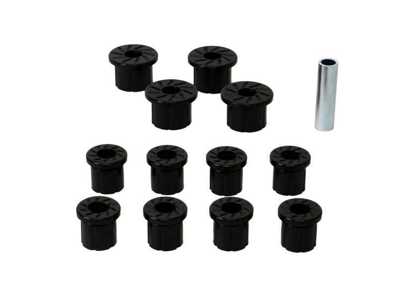 Whiteline Leaf Spring Shackle Bushing, Black, Polyurethane, Set of 12, With Tube – W73469
