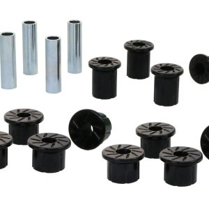 Whiteline Leaf Spring Shackle Bushing, Black, Polyurethane, Set of 12, With Four Tubes – W73470