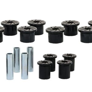 Whiteline Leaf Spring Shackle Bushing, Black, Polyurethane, Set of 12, With Four Tubes – W73470