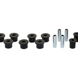 Whiteline Leaf Spring Shackle Bushing, Black, Polyurethane, Set of 12, With Four Tubes – W73470